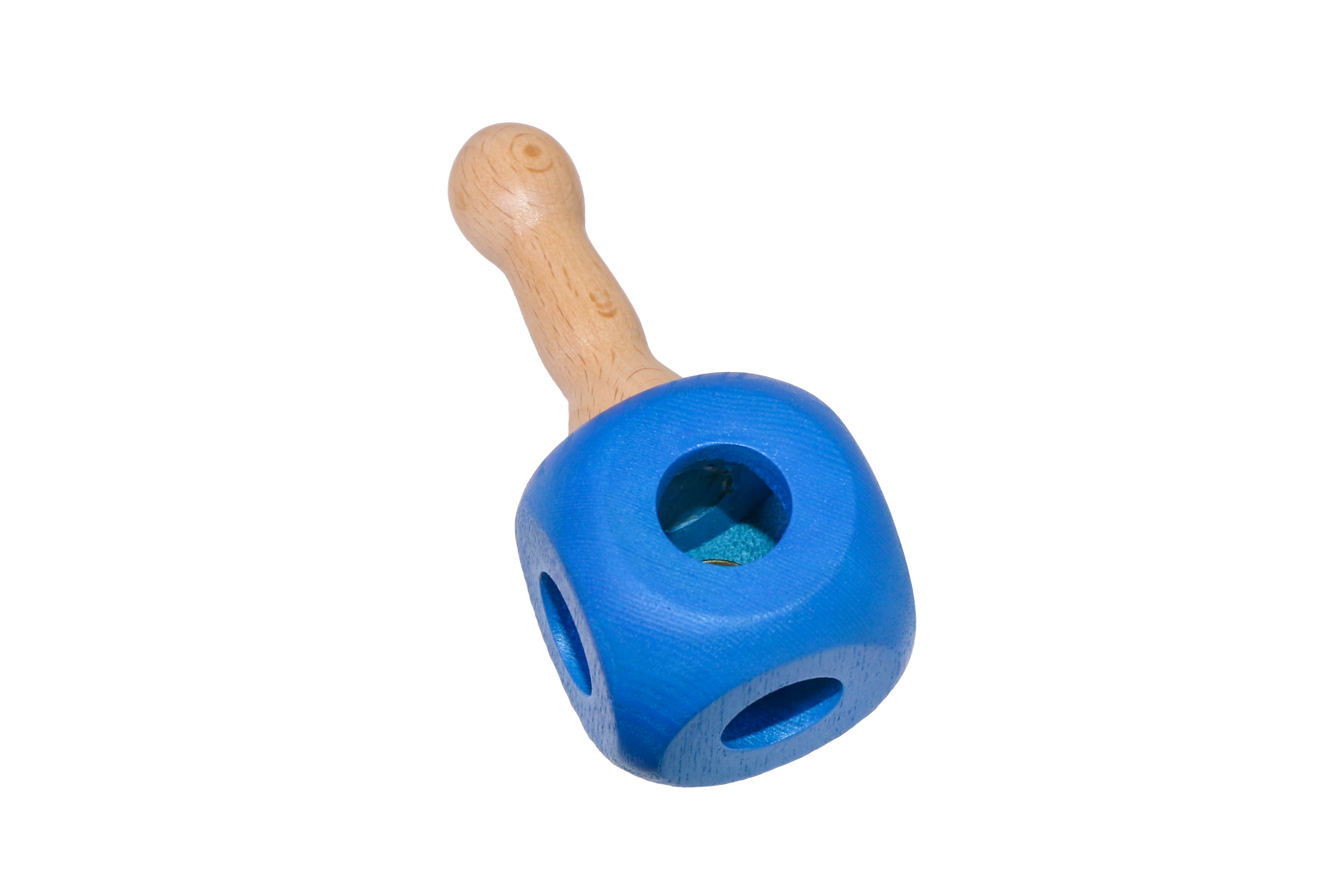 rassel-blau Babyrassel Würfel mit Griff