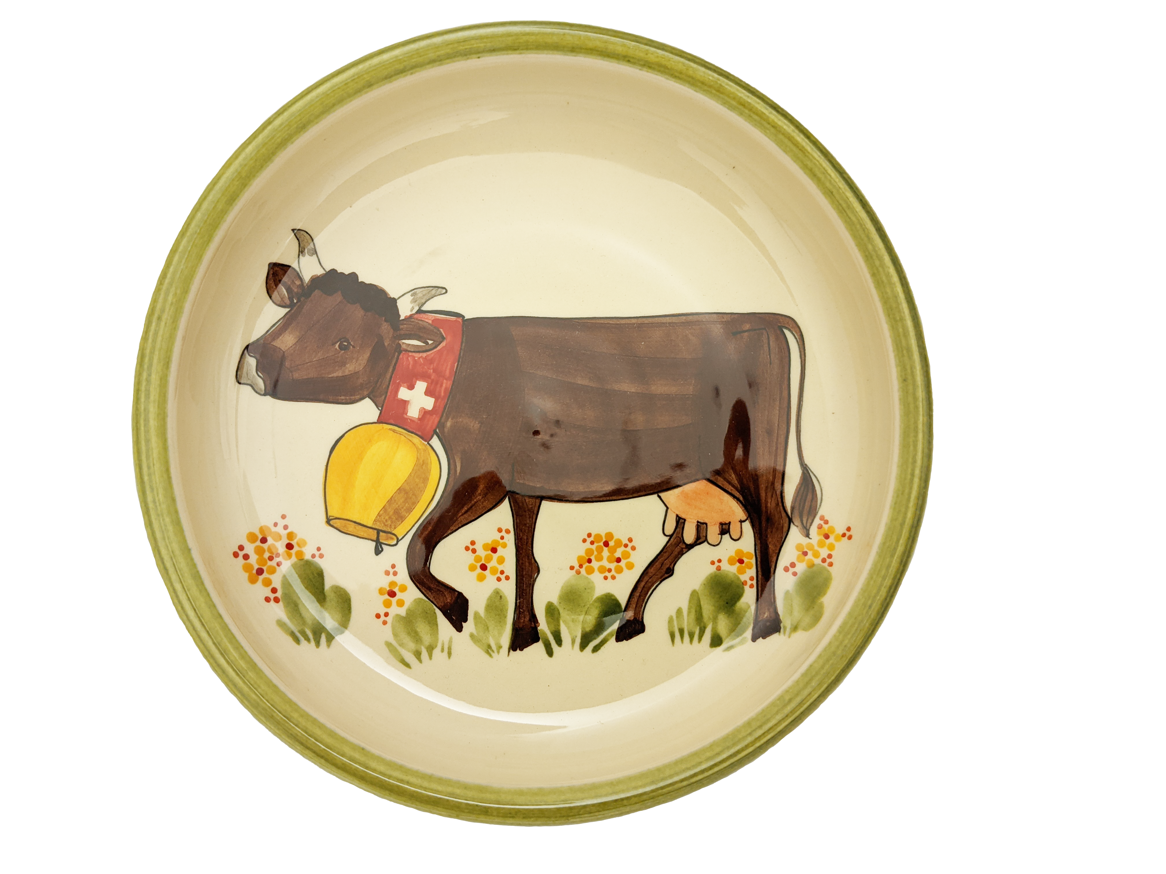 84227639ERwR9wqwtIRJf Schwendener Teller «Kuh» grün