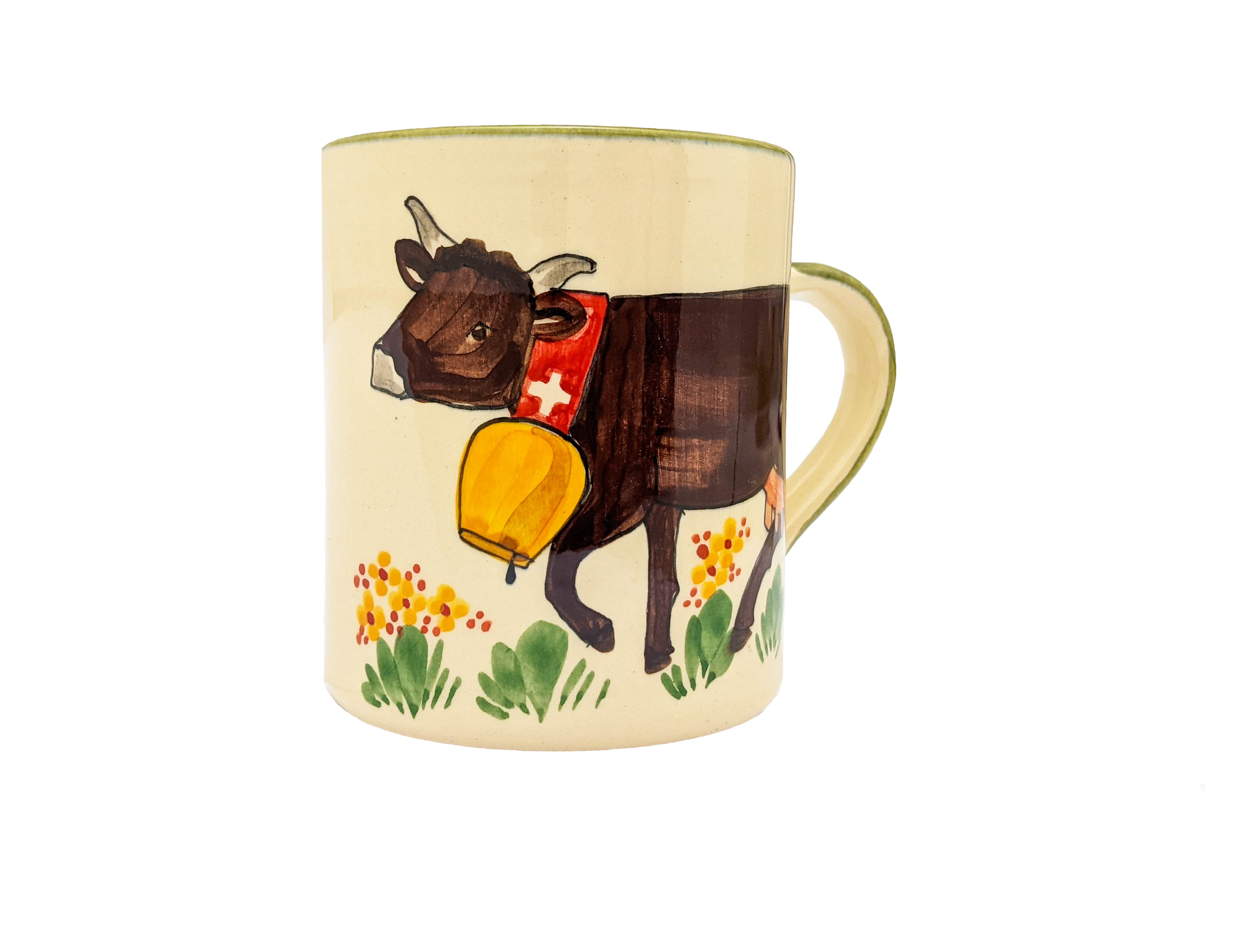 Schwendener Henkeltasse «Kuh» grün