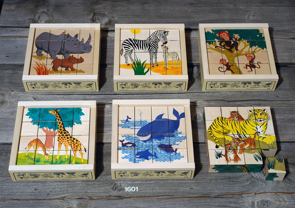 Wildtiere Klötzlipuzzle 16-teilig, Wildtiere